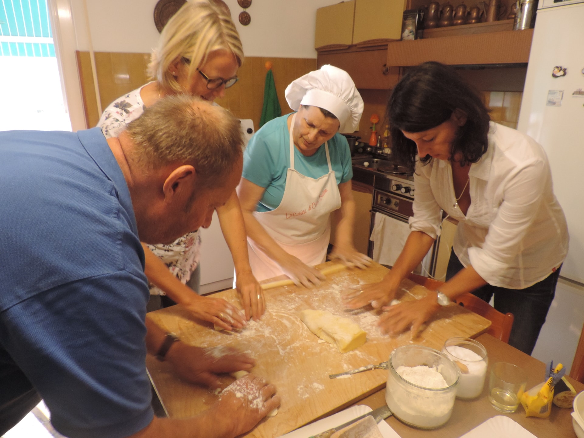 Omnilingua Cooking and Wine Italian Course Students at Work